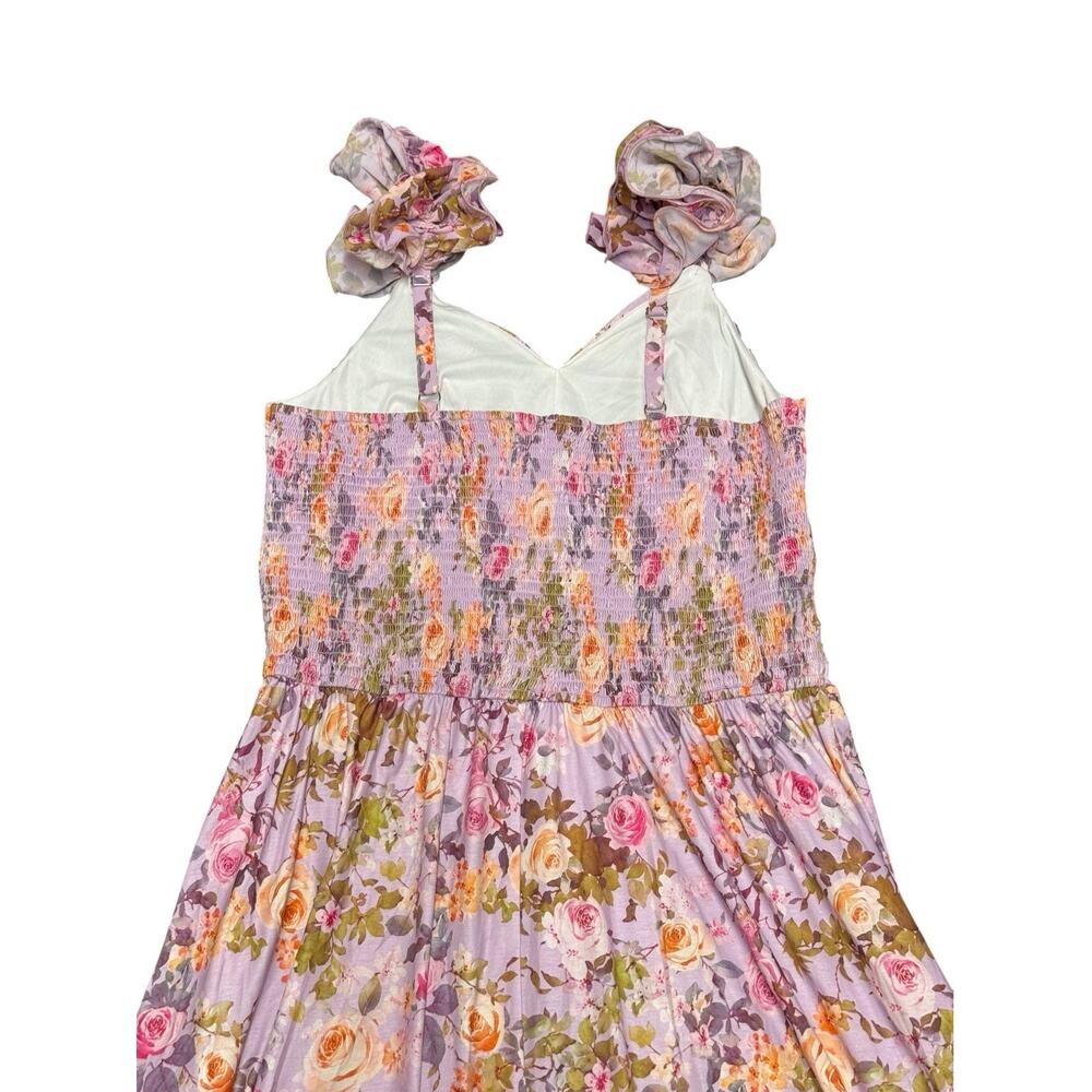 Grace Karin Purple Floral Ruffle Maxi Dress XL Wedding Guest Garden Party - Picture 10 of 11